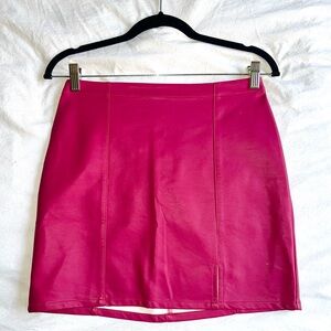 forever 21 pink leather skirt